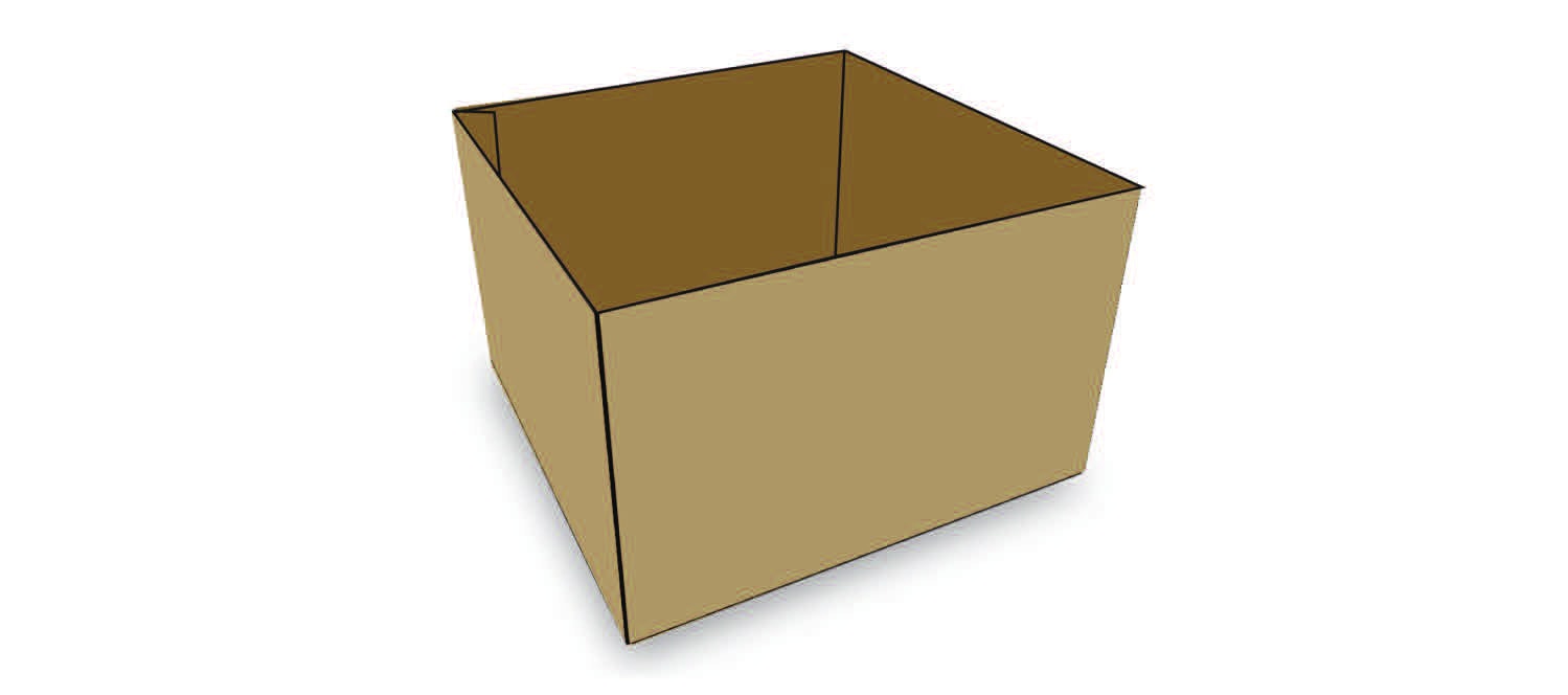 Same as Regular Slotted Cartons without one set of flaps.