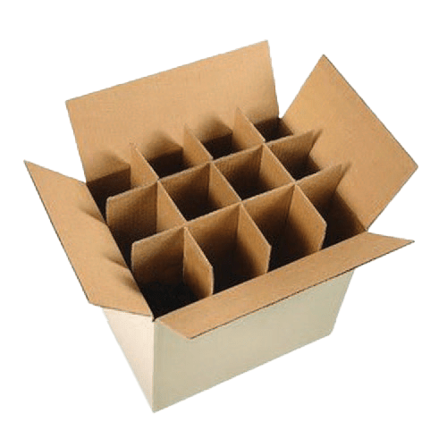 A box with partitions on it
