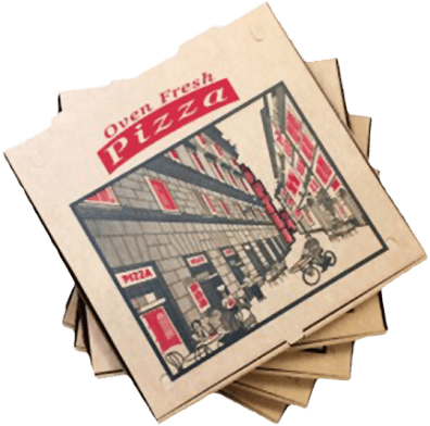 Generic/Custom Printed Pizza Box (Brown & White)
